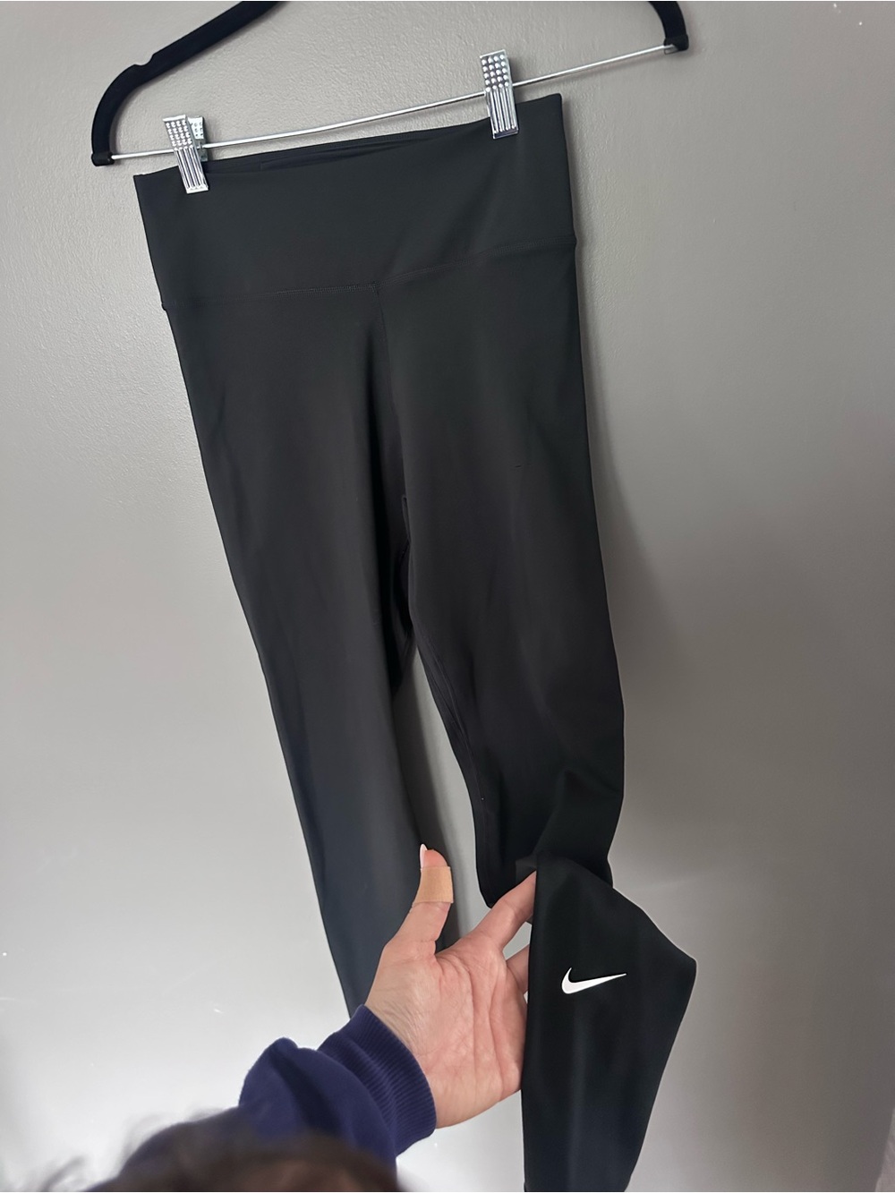Nike Black High-Waist Leggings with White Swoosh